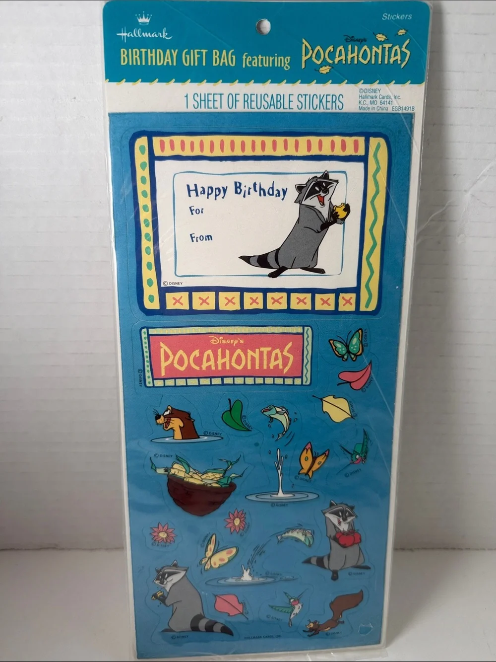 Hallmark Disney Pocahontas Reusable Sticker Sheet